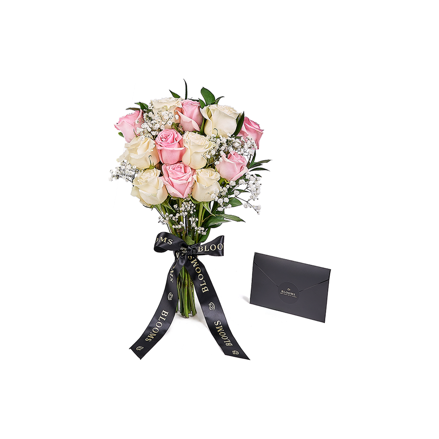 Valentine's Day 12 Stem Pink & White Rose Bouquet, valentines day gift, valentines day, rose gift, rose, – Canada Blooms - Canada Delivery