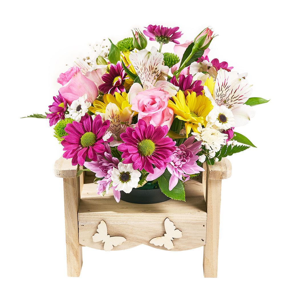 Slice of Nature Garden Chair - Mixed Flower and Chair Gift Set – Canada Blooms - Canada Delivery
