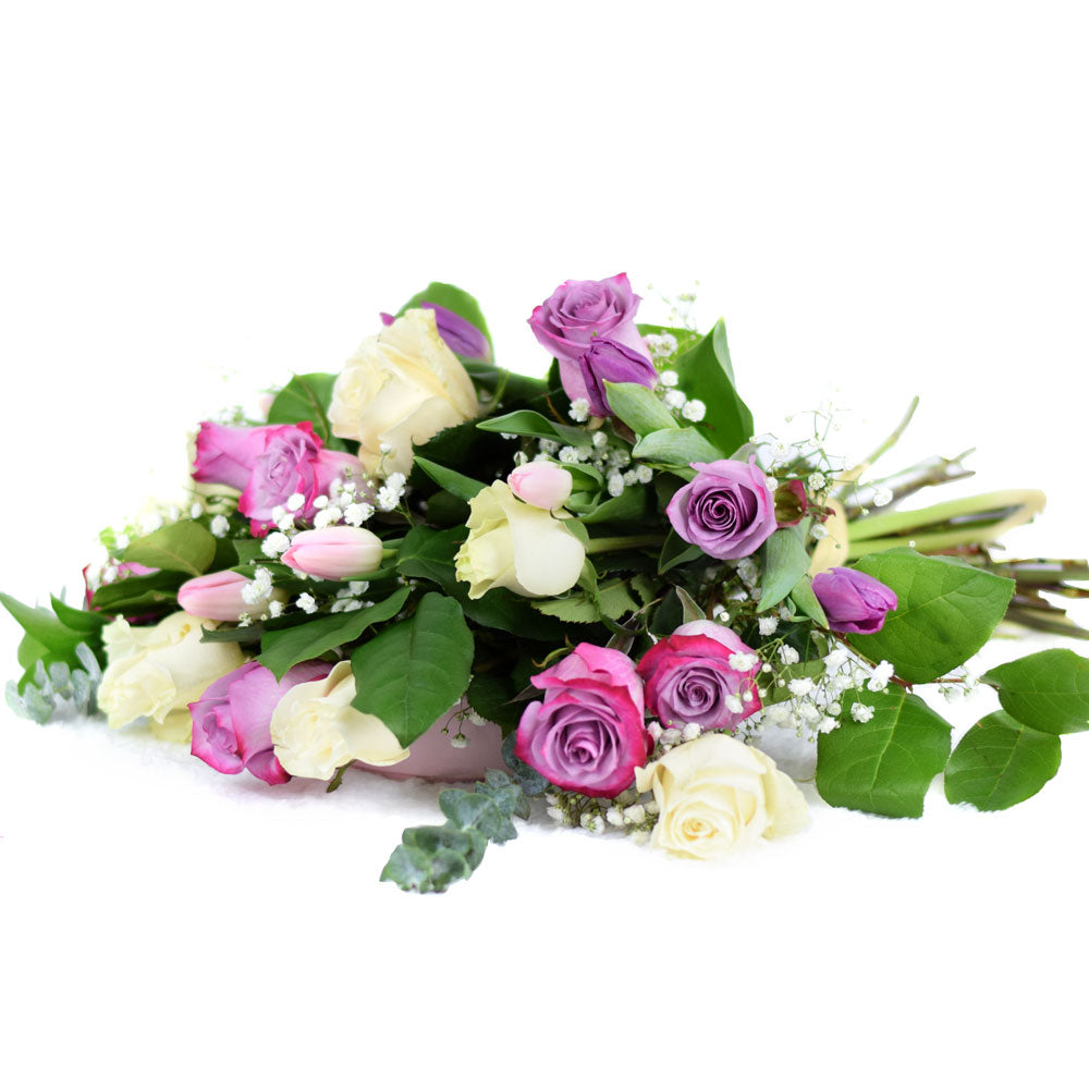 Mixed White and Purple Rose Bouquet - Canada Blooms Same Day Flower Delivery - Canada Blooms Flower Gifts