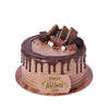 Chocolate Father’s Day Cake, moist and fluffy texture, layered with velvety chocolate buttercream, and adorned with rich chocolate goodies on top, Cake Gifts from Blooms Canada - Same Day Canada Delivery.