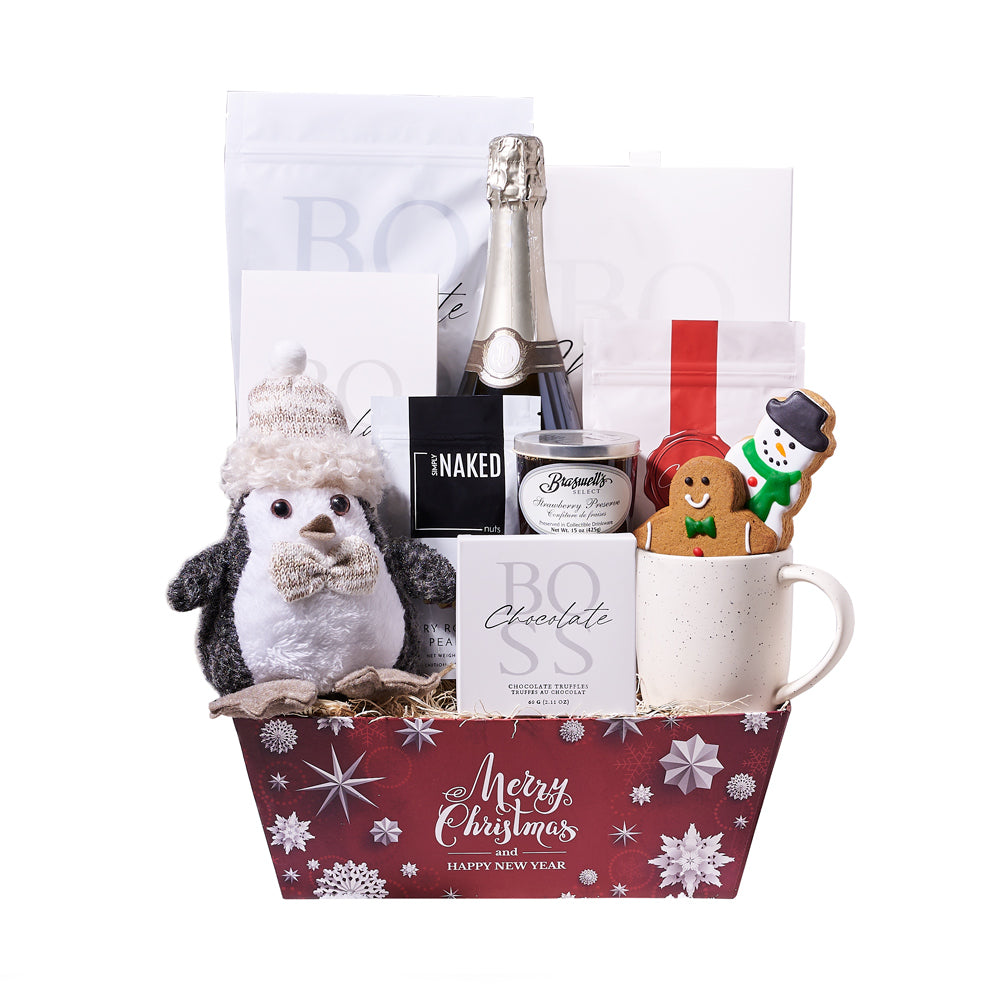 Christmas Champagne & Hot Cocoa Gift, gourmet gift, gourmet, sparkling wine gift, sparkling wine, champagne gift, champagne, holiday gift, holiday, christmas gift, christmas, – Canada Blooms Delivery