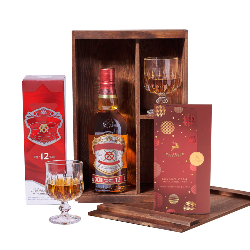 Christmas Spirits & Chocolate Crate, liquor gift basket, liquor gift, liquor, holiday gift basket, holiday gift, holiday, christmas gift basket, christmas gift, christmas – Canada Blooms Delivery