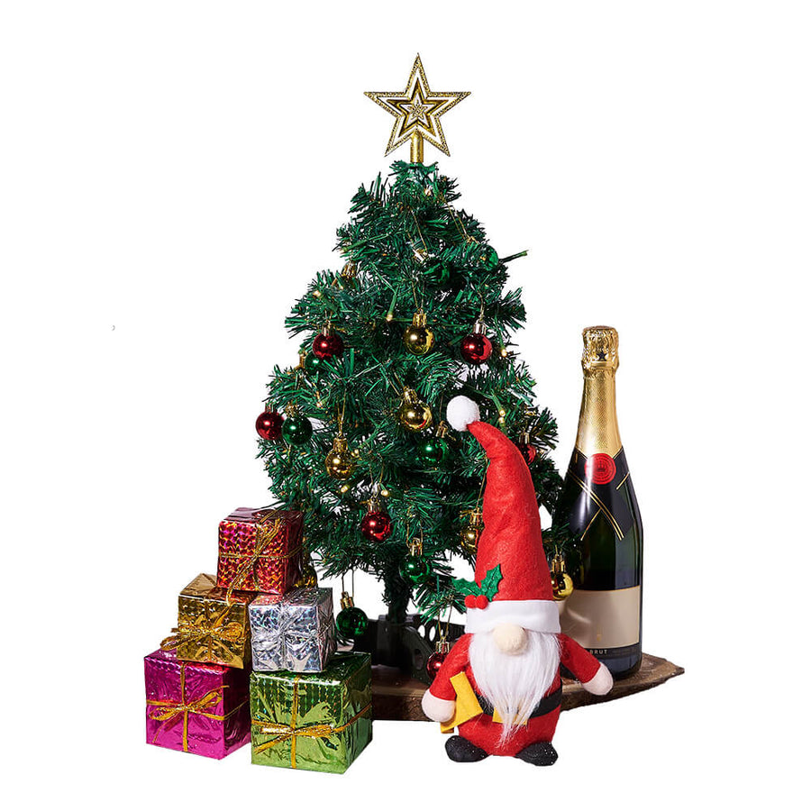 Christmas Tree Champagne Gift, christmas gift, christmas, holiday gift, holiday, champagne gift, champagne, sparkling wine gift, sparkling wine