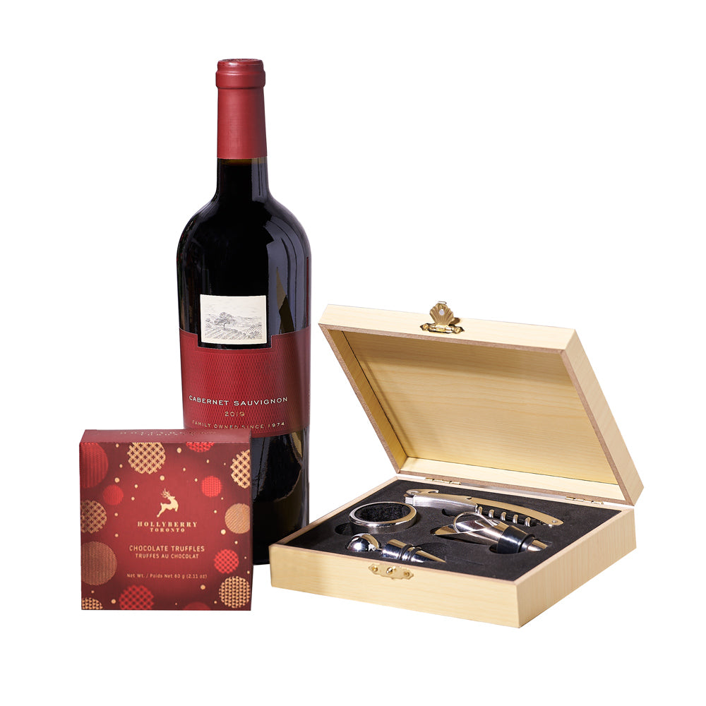 Christmas Wine Tool & Truffle Gift, wine gift basket, wine gift, wine, christmas gift basket, christmas gift, christmas, holiday gift basket, holiday gift, holiday – Canada Blooms Delivery