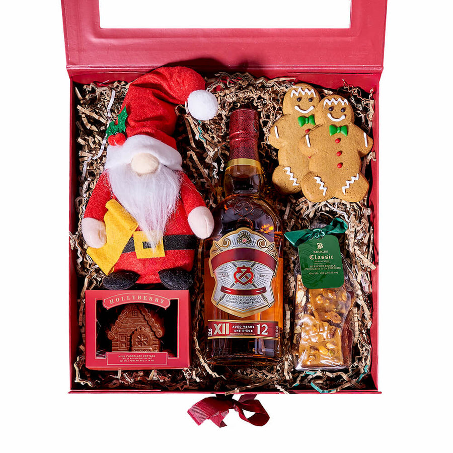 Christmas with Santa Liquor Gift Box, christmas gift, christmas, holiday gift, holiday, gourmet gift, gourmet, liquor gift, liquor. Blooms Canada- Blooms Canada Delivery
