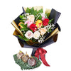 Fragrant & Fresh Floral Gourmet Gift Set - Dipped Chocolate Pears, Mixed Roses Gift - Blooms Canada Delivery