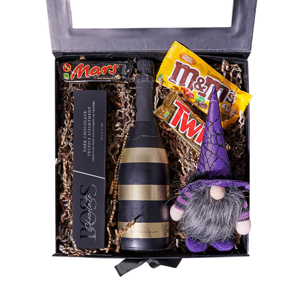 Halloween Champagne & Candy Box, champagne gift, champagne, sparkling wine gift, sparkling wine, gourmet gift, gourmet, halloween gift, halloween, candy gift, candy – Canada Blooms - Canada Delivery