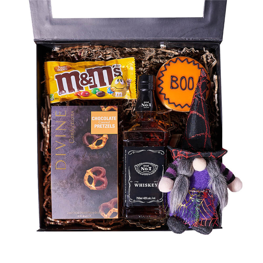 Haunting Spirits & Sweets Gift, halloween gift, halloween, gourmet gift, gourmet, liquor gift, liquor. Blooms Canada - Blooms Canada Delivery
