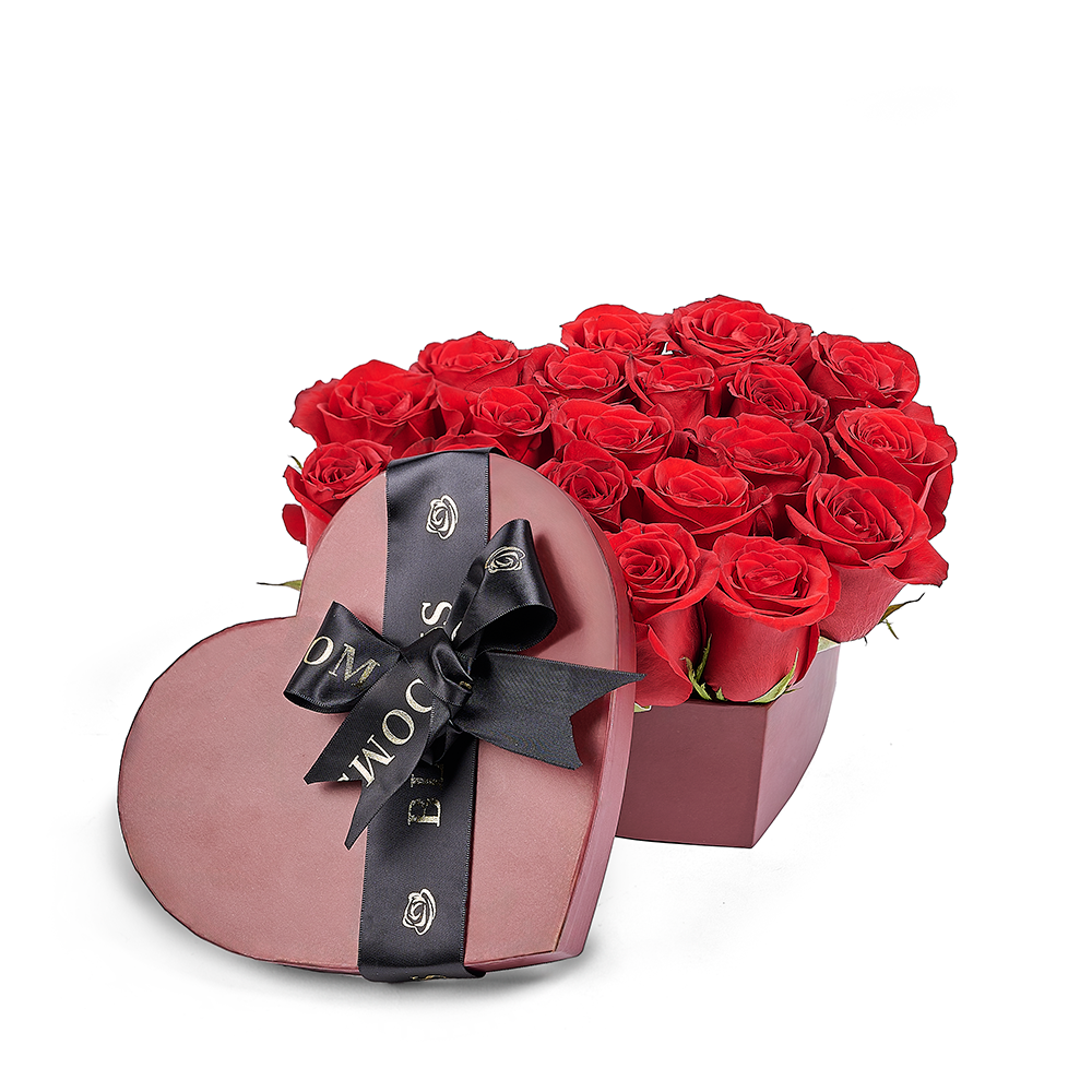 Heart Box of Red Roses, rose box, rose, flower gift, flower, valentines gift, valentines, gift box, gift, – Canada Blooms - Canada Delivery
