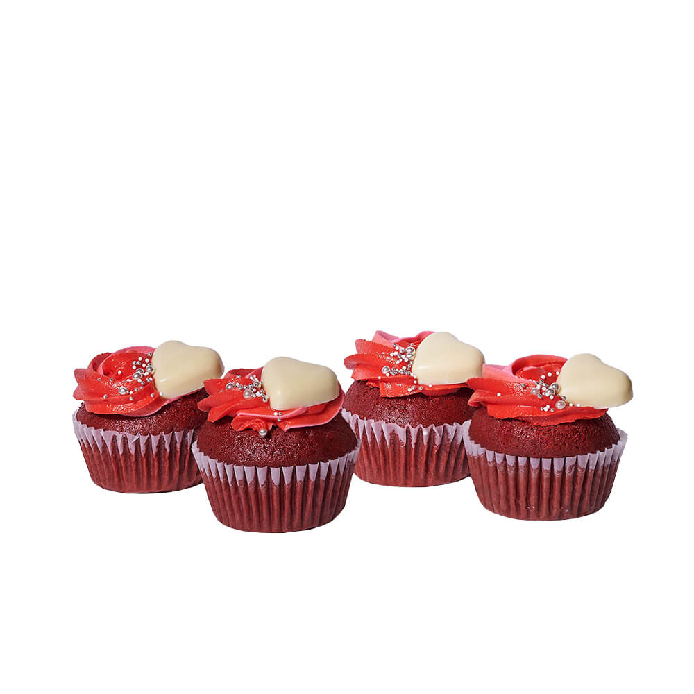 Heart Red Velvet Cupcakes, cupcake gift, cupcake, cake gift, cake, gourmet gift, gourmet, valentines gift, valentines. – Canada Blooms - Canada Delivery