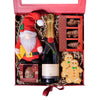 Holiday Champagne & Mr. Claus Gift Box, champagne gift, champagne, sparkling wine gift, sparkling wine, gourmet gift, gourmet, chocolate gift, chocolate, christmas gift, christmas, holiday gift, holiday. Blooms Canada- Blooms Canada Delivery