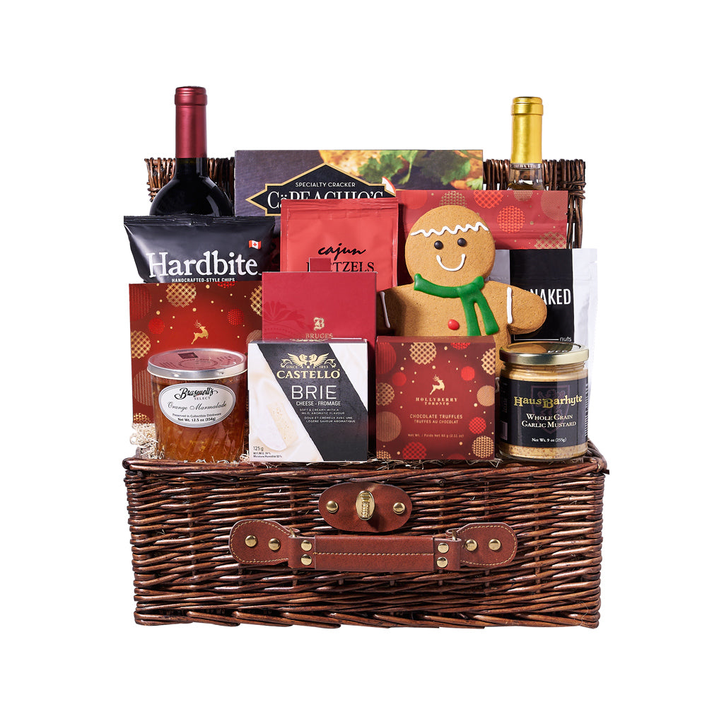 Let It Snow Wine Duo Gift Basket – Canada Blooms - Canada Delivery