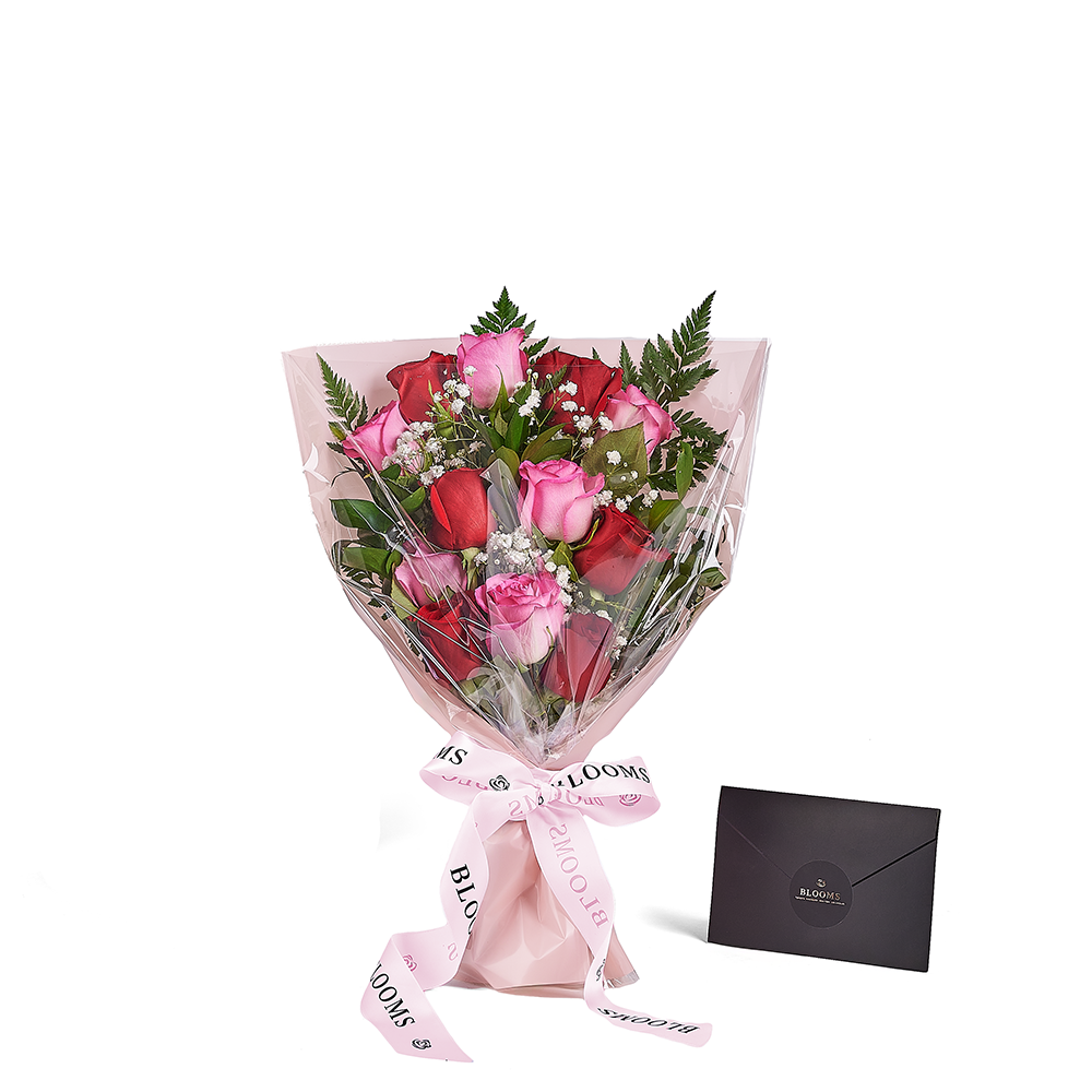 Mother’s Day 12 Stem Red &amp; Pink Bouquet, rose gift, rose, mothers day gift, mothers day, – Canada Blooms - Canada Delivery