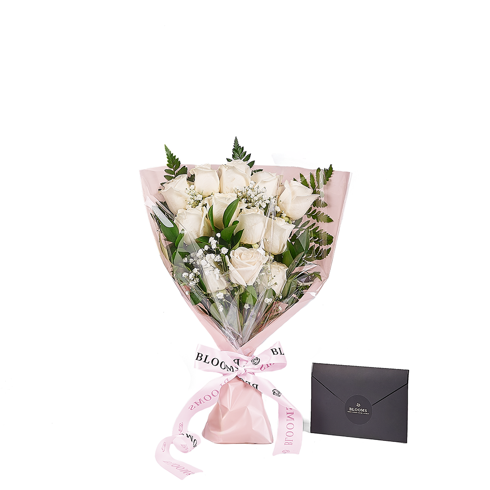 Mother’s Day Dozen White Rose Bouquet, mothers day gift, mothers day, rose gift, rose, – Canada Blooms - Canada Delivery