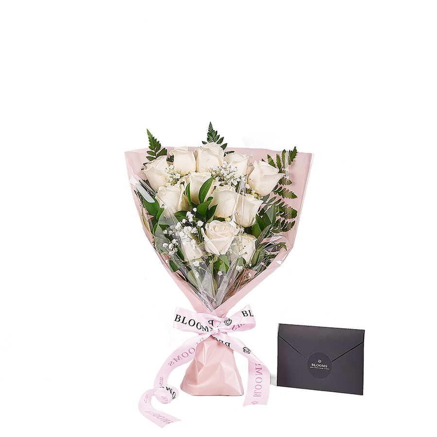 Mother’s Day Dozen White Rose Bouquet, mothers day gift, mothers day, rose gift, rose, – Canada Blooms - Canada Delivery