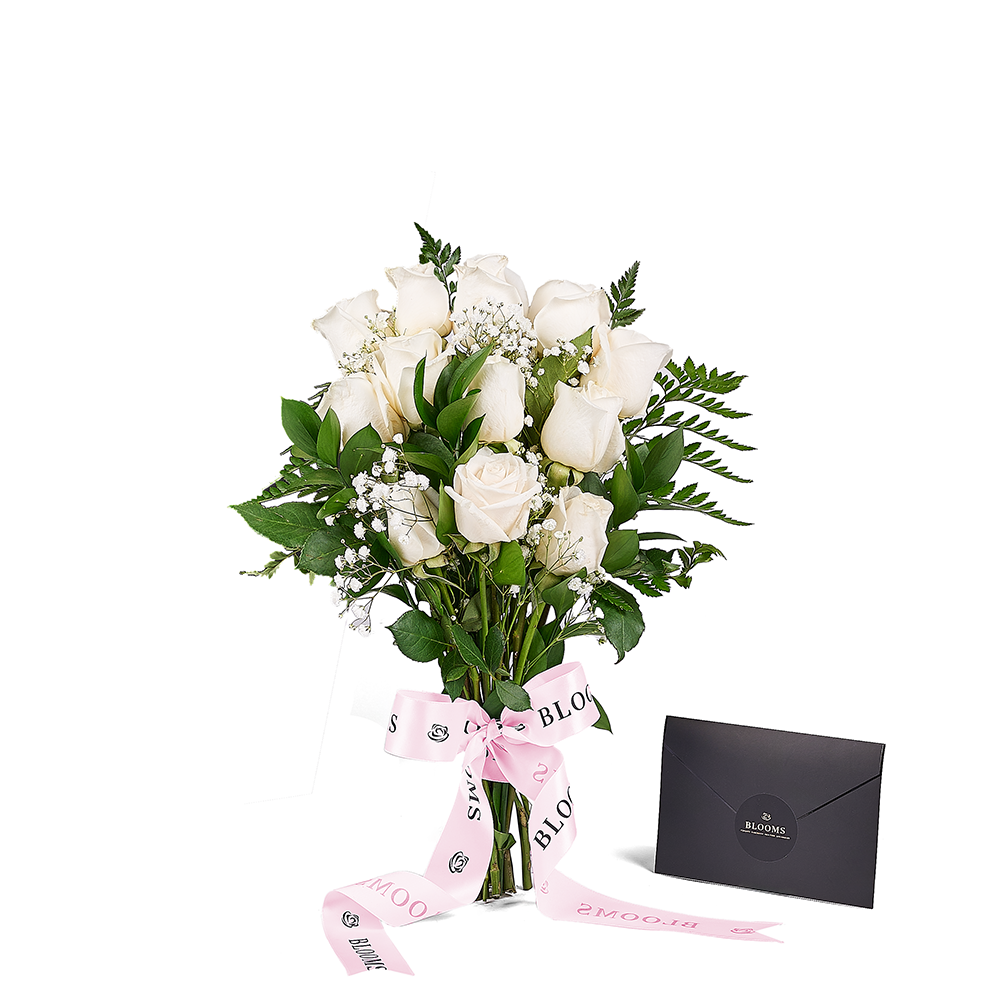 Mother’s Day Dozen White Rose Bouquet, mothers day gift, mothers day, rose gift, rose, – Canada Blooms - Canada Delivery