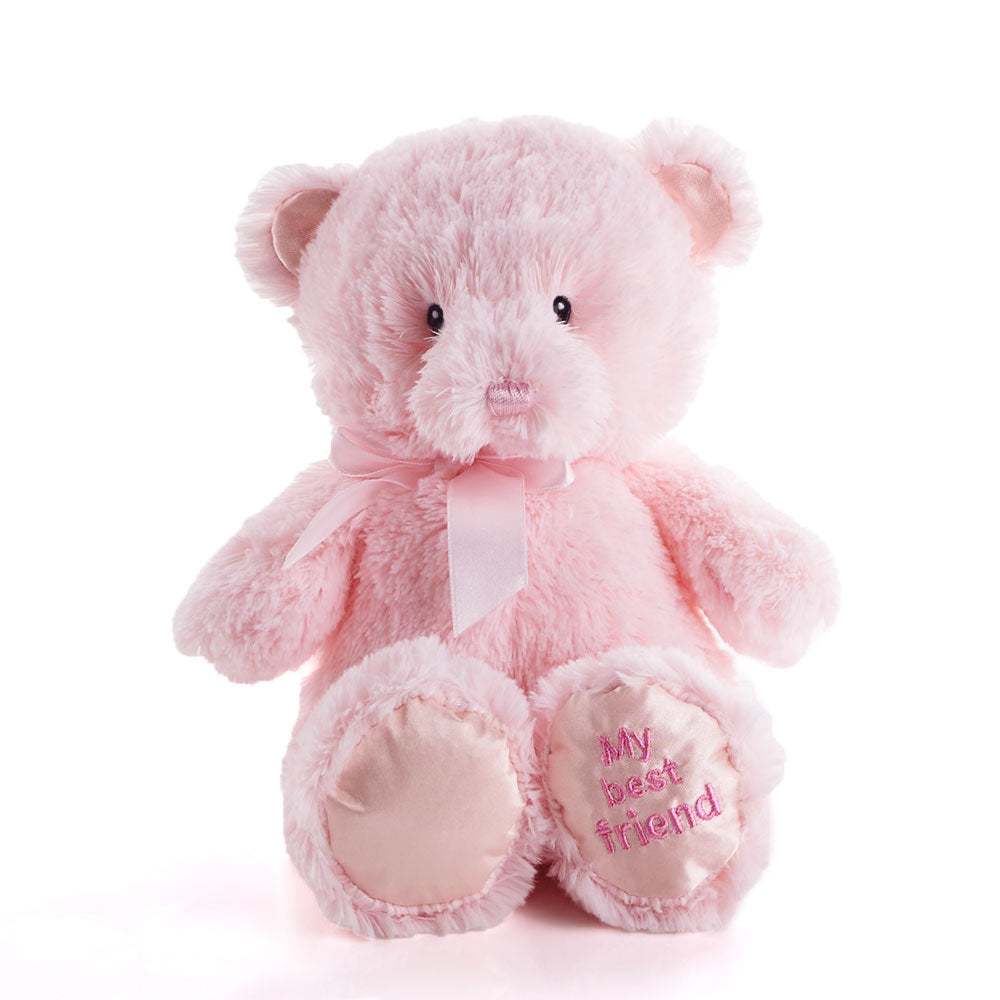 Pink Best Friend Baby Plush Bear, A soft plush bear, this charming little baby bear is a welcome addition to any new baby's new toys, Baby Gifts from Canada Blooms - Canada Delivery