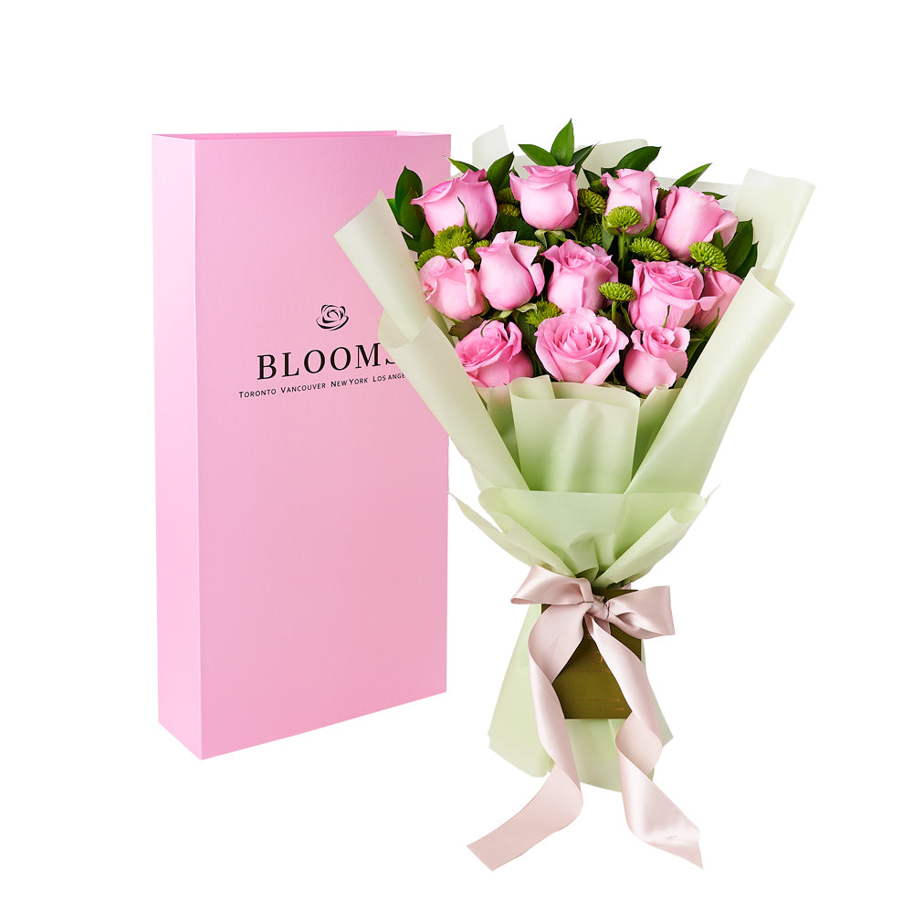 Pink Mixed Rose & Daisy Bouquet with Box, rose gift baskets, gourmet gifts, gifts, roses – Canada Blooms - Canada Delivery