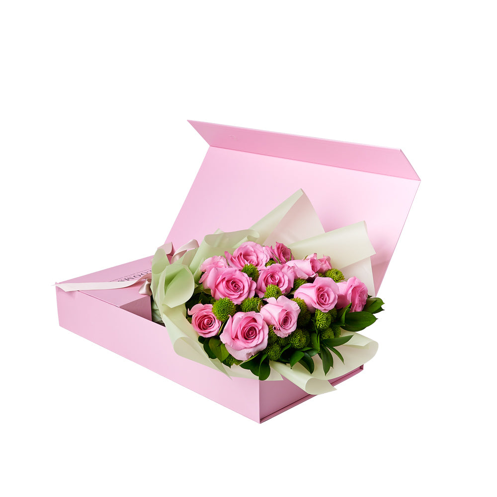 Pink Mixed Rose & Daisy Bouquet with Box, rose gift baskets, gourmet gifts, gifts, roses – Canada Blooms - Canada Delivery