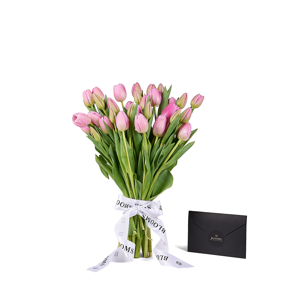 Pink Paradise Tulip Bouquet, tulip gift, tulips, seasonal flower gift, seasonal flowers, flower gift, flowers, – Canada Blooms - Canada Delivery