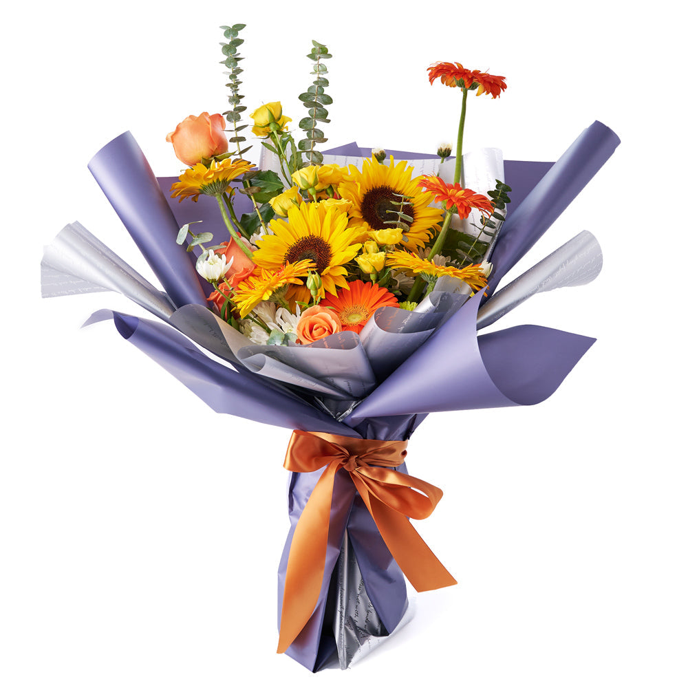Ray of Hope Sunflower Bouquet, sunflowers, roses, gerbera, daisies, and more, bringing light and positivity to any space, Floral Gifts from Canada Blooms - Canada Delivery
