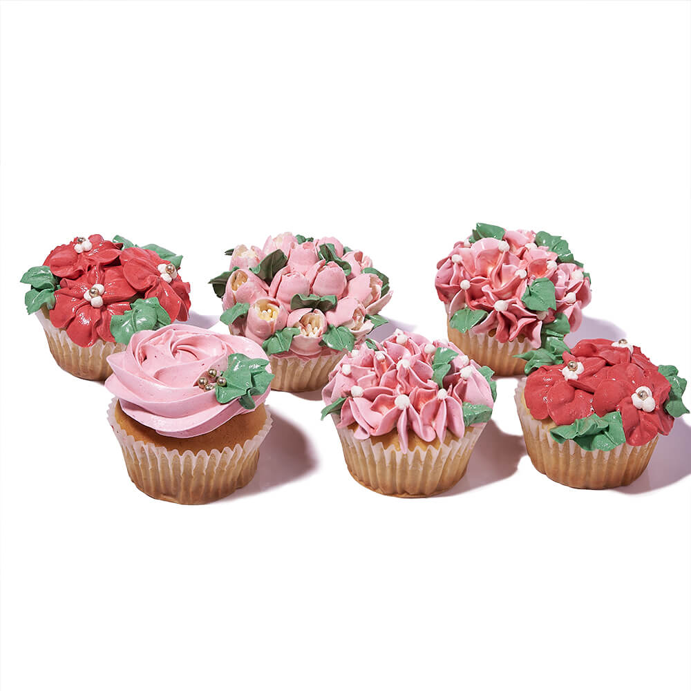 Sharable Sweet Floral Cupcakes, cupcake gift, cupcake, gourmet gift, gourmet, mothers day gift, mothers day – Canada Blooms - Canada Delivery