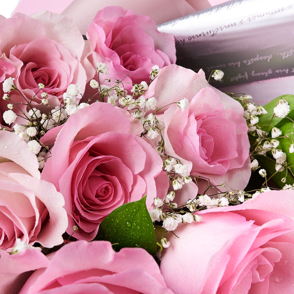Simply Perfect Pink Rose Bouquet & Box, rose gift, floral gifts, gifts, flowers, mother’s day – Canada Blooms - Canada Delivery