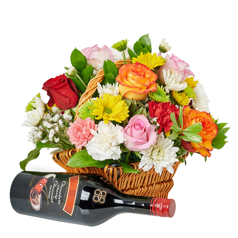 Spirits & Bountiful Mixed Rose Gift Set – Liquor Gifts –– Canada Blooms - Canada Delivery