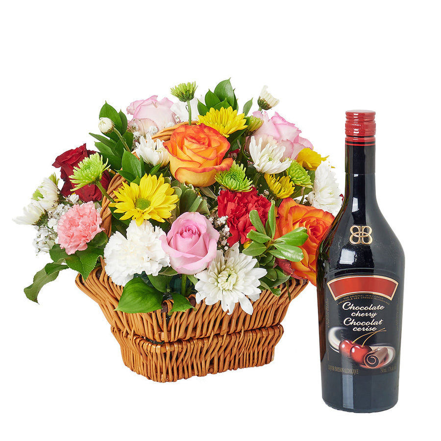 Spirits & Bountiful Mixed Rose Gift Set – Liquor Gifts – Canada Blooms - Canada Delivery