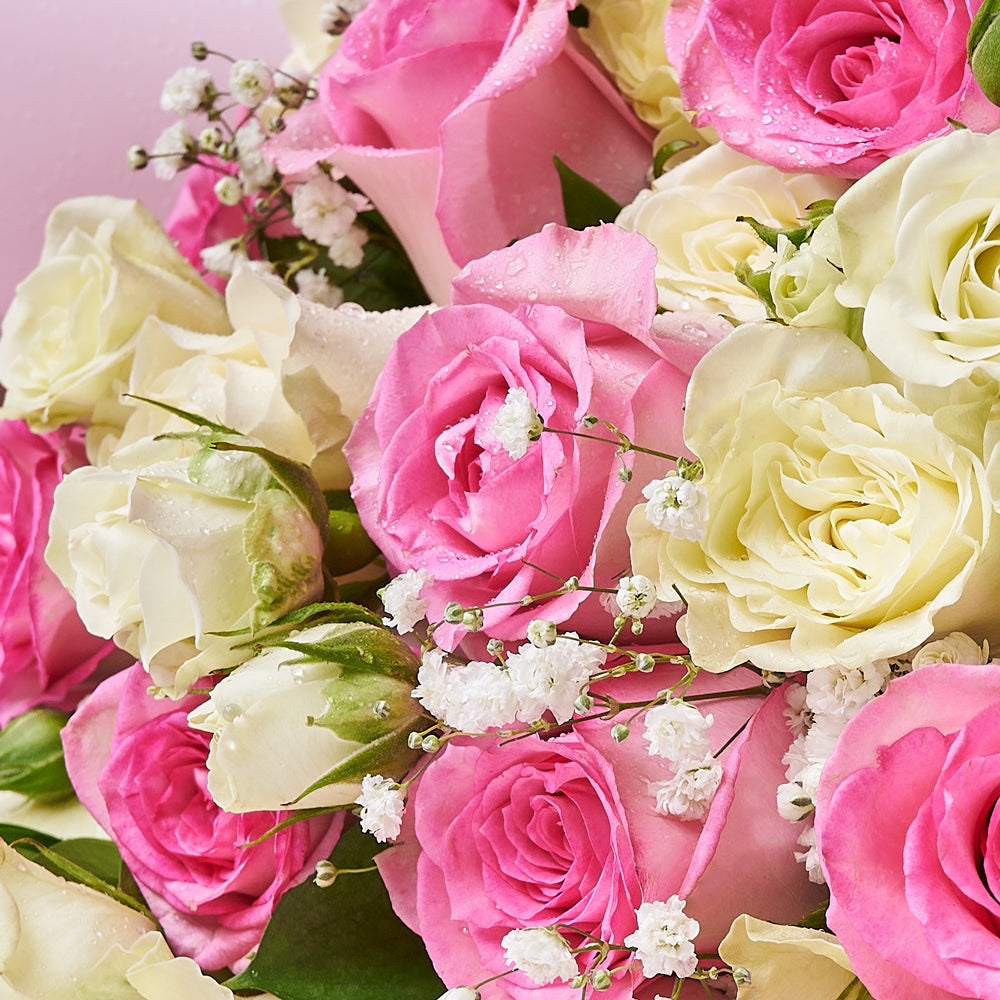 Sublime Pink & White Rose Bouquet, floral gift, rose gift, flower gift, rose bouquet – Canada Blooms - Canada Delivery