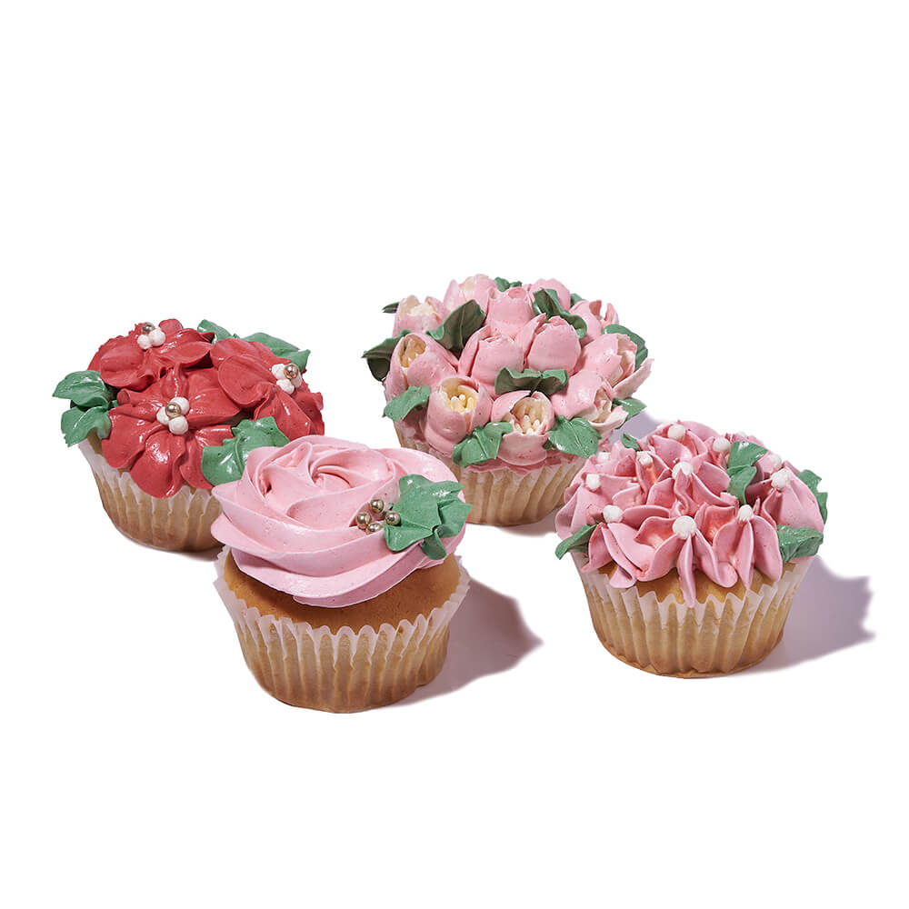 Sweet Floral Cupcakes, cupcake gift, cupcake, gourmet gift, gourmet, mothers day gift, mothers day – Canada Blooms - Canada Delivery