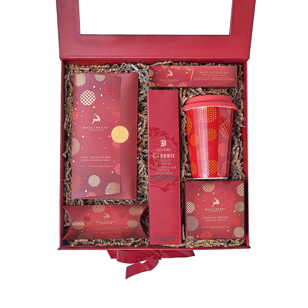 Travel Cup & Holiday Chocolate Box, chocolate gift, chocolate, christmas gift, christmas – Canada Blooms - Canada Delivery