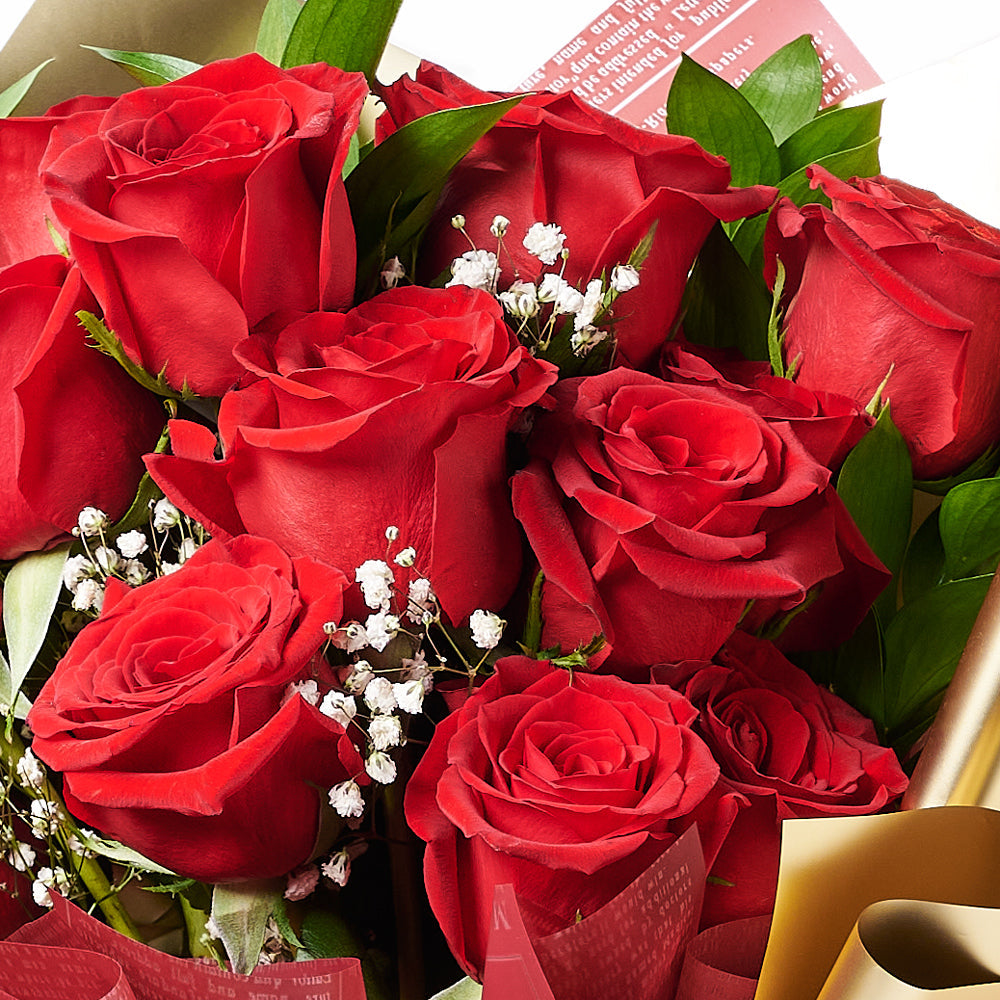 Valentine’s Day 12 Stem Red Rose Bouquet With Box & Champagne, Valentine's day gifts, – Canada Blooms - Canada Delivery