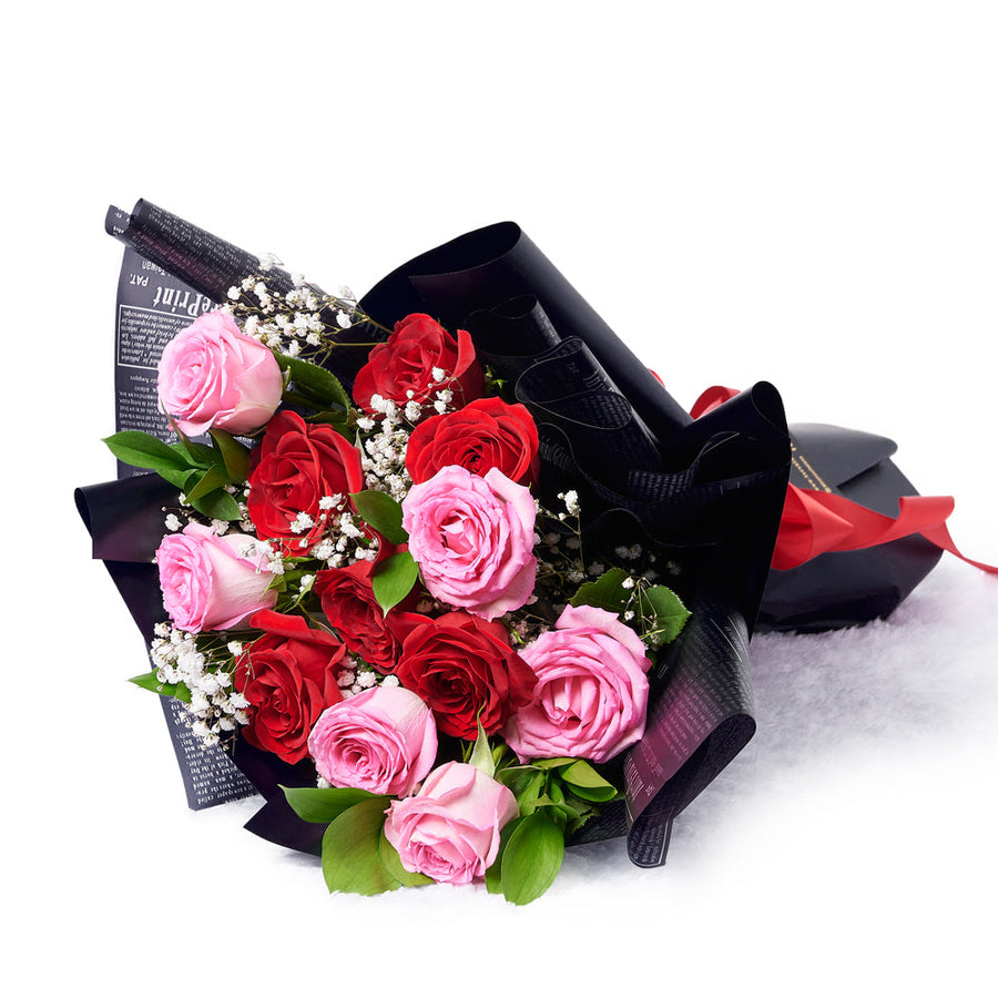 Valentine's Day 12 Stem Red & Pink Rose Bouquet