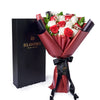 Valentine's Day 12 Stem Red & White Rose Bouquet With Box, Blooms Canada Delivery