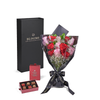 Valentine’s Day Dozen Red & Pink Rose Bouquet With Box & Chocolate, Canada Same Day Flower Delivery, Valentine's Day gifts, Blooms Canada Delivery