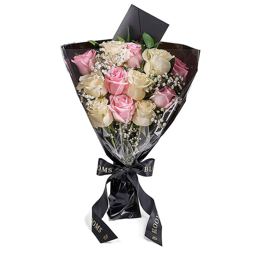Valentine's Day 12 Stem Pink & White Rose Bouquet, valentines day gift, valentines day, rose gift, rose, – Canada Blooms - Canada Delivery