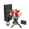 Valentine's Day 12 Stem Red & Pink Rose Bouquet With Box & Wine, Canada Same Day Flower Delivery, Valentine's Day gifts