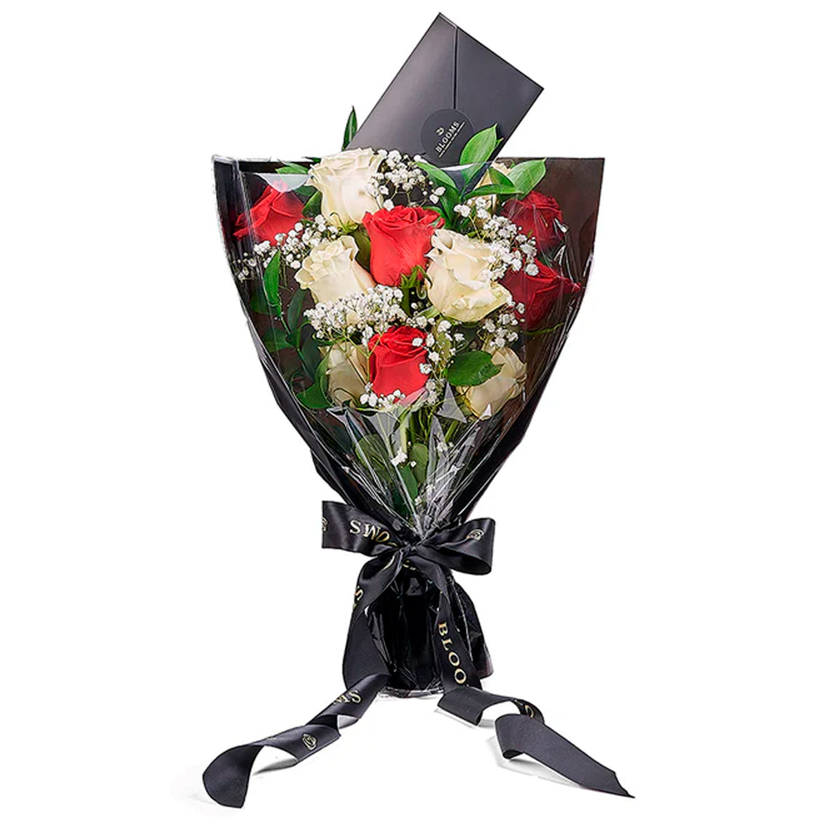 Valentine's Day 12 Stem Red &amp; White Rose Bouquet, – Canada Blooms - Canada Delivery