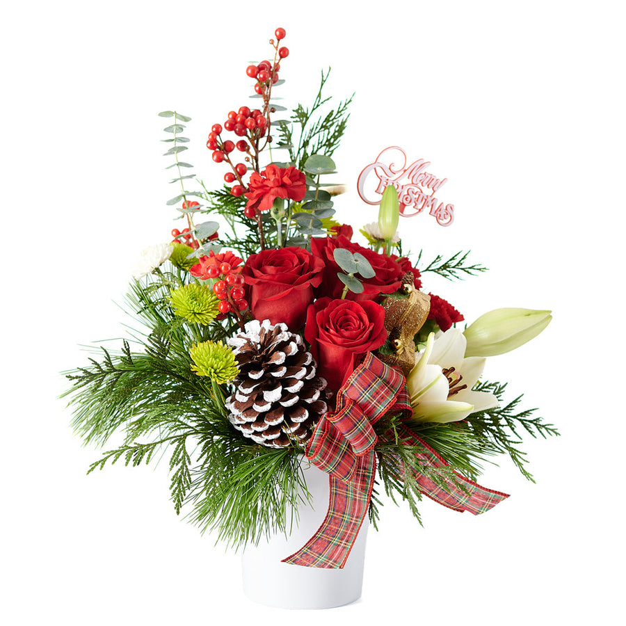 Mixed flower arrangement, holiday, christmas, Mixed Floral Arrangement, Floral Arrangement, Floral Gift, Set 24006-2021, holiday arrangement delivery, delivery holiday arrangement, christmas flowers canada, – Canada Blooms - Canada Delivery