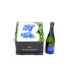 Welcome Baby Boy Flower Box with Champagne, Blooms Canada Delivery