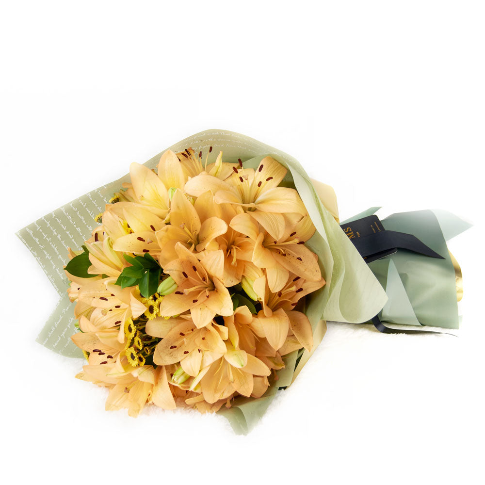 Canada Blooms Same Day Flower Delivery - Canada Blooms Flower Gifts - Amber Celebration Lily Bouquet