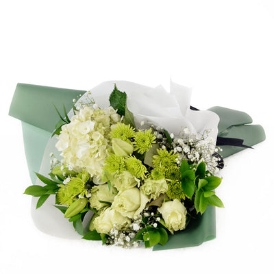 Blossoming Sunrise Mixed bouquet in white and cream. Same Day. Blooms Canada- Blooms Canada Delivery.