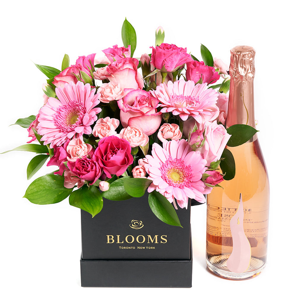 Boundless Cheer Flowers & Champagne Gift - Champagne Gifts - Same Day Canada Blooms Delivery