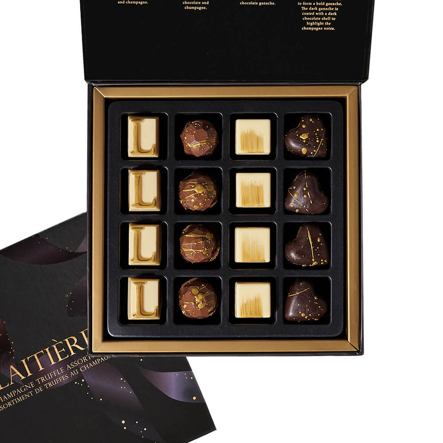 Bubbly & Truffle Gift Set, bottle of sparkling wine and a box of champagne-inspired chocolate truffles, Gift Sets from Blooms Canada - Same Day Canada Delivery.