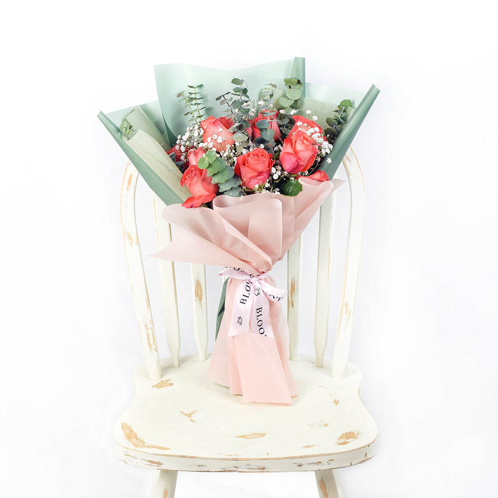Coral Rose Dream Bouquet, floral gift baskets, gift baskets, flower bouquets, – Canada Blooms - Canada Delivery