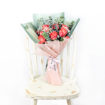Coral Rose Dream Bouquet, floral gift baskets, gift baskets, flower bouquets, Blooms Canada Delivery