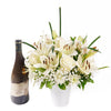 Everyday White Flower and Wine - Gift Set - Same Day Blooms Canada Delivery