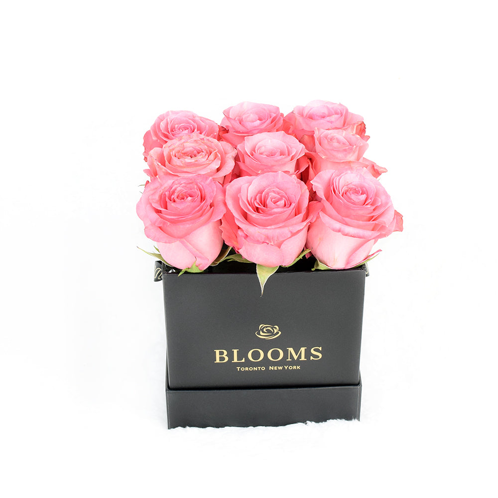 Impeccable pink rose hat box arrangement. – Canada Blooms - Canada Delivery
