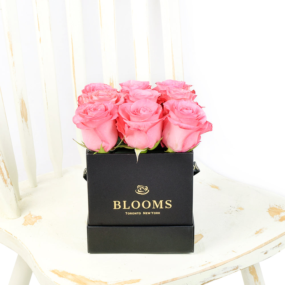 Impeccable pink rose hat box arrangement. – Canada Blooms - Canada Delivery